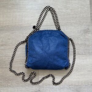 Stella McCartney Falabella Mini Blue Shoulder Bag with Chain Strap